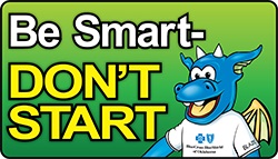 Be Smart Don't Start Logo and Blue Dragon Image