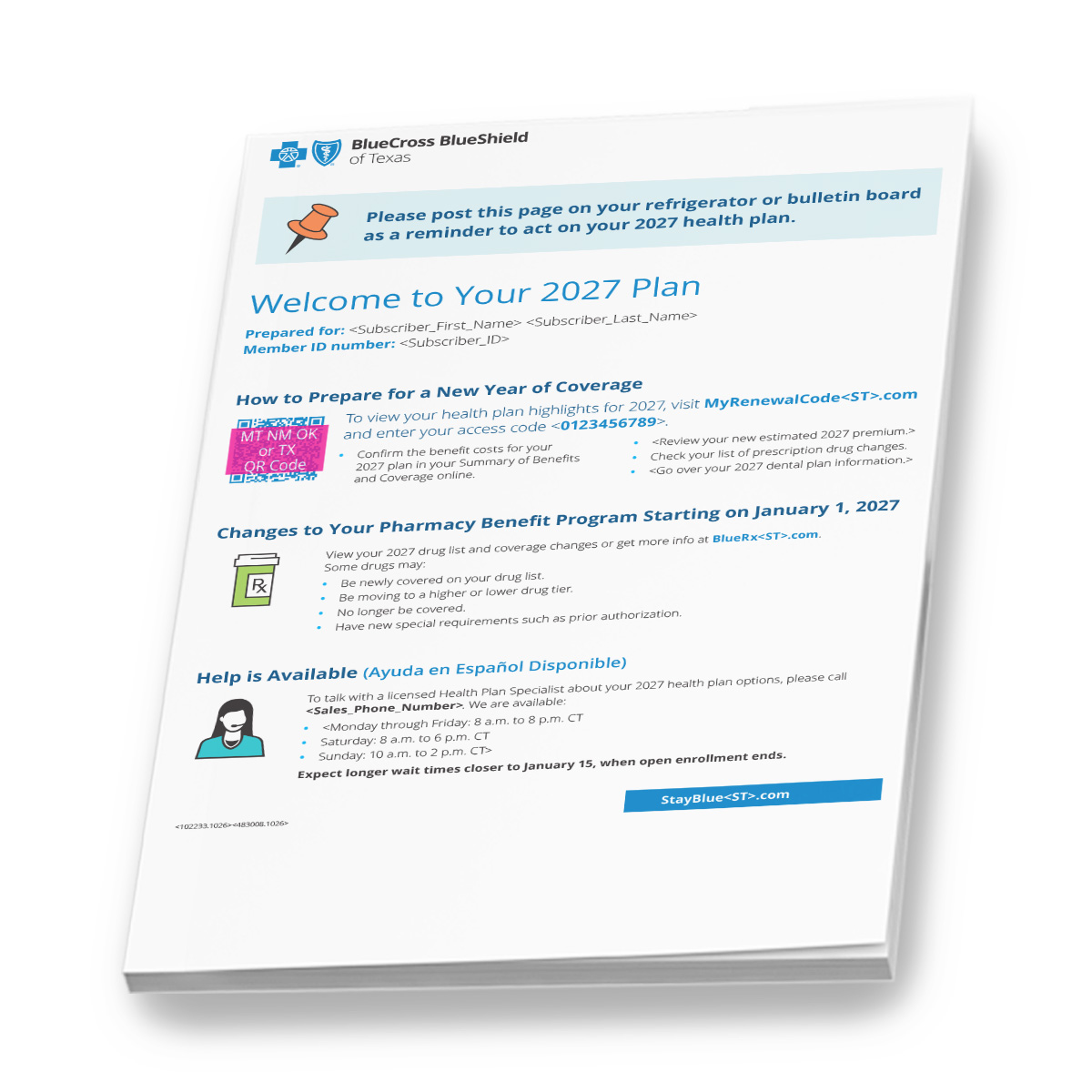 Illustration of the personalized renewal packet