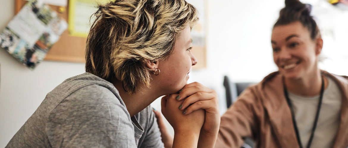 Woman offers affirmation to another woman