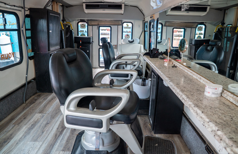 Beheard mobile barbershop unit in East Tulsa