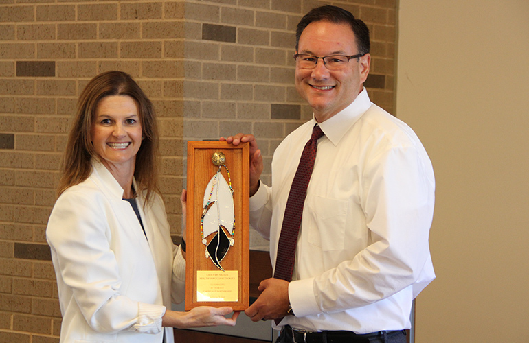 Brooke Townsend of the Oklahoma Caring Foundation and Choctaw Nation Health Services Authority executive officer Todd Hallmark