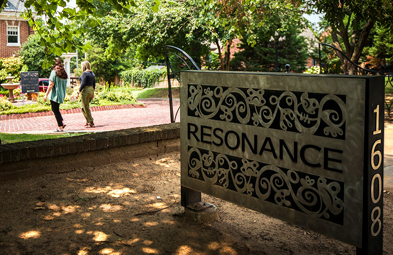 A sign for Resonance, a nonprofit in Tulsa, Oklahoma