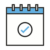 Ícono de cuaderno con espiral y marca de verificación