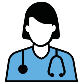 Illustrated icon of doctor with stethescope
